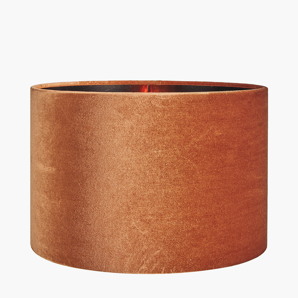 Bow 30cm Tobacco Velvet Cylinder Shade