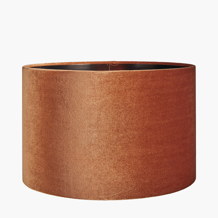 Bow 35cm Tobacco Velvet Cylinder Shade