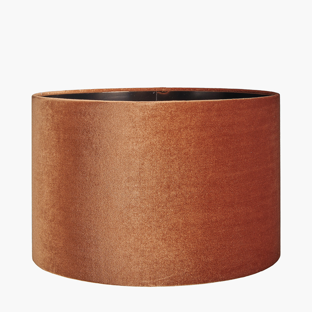 Bow 35cm Tobacco Velvet Cylinder Shade