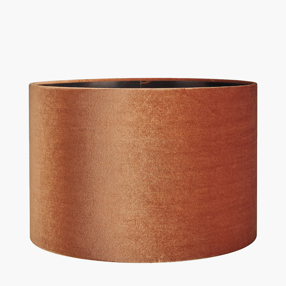 Bow 40cm Tobacco Velvet Cylinder Shade