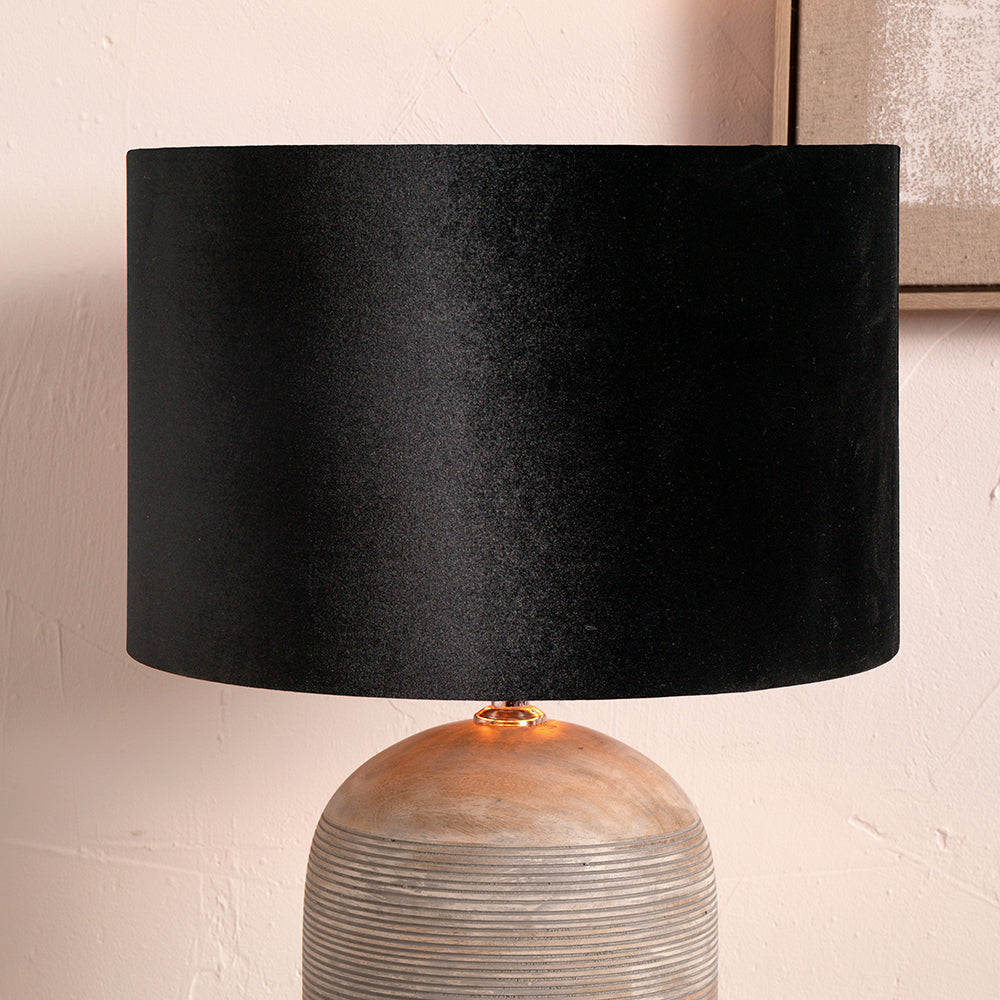 Bow 35cm Black Velvet Cylinder Shade