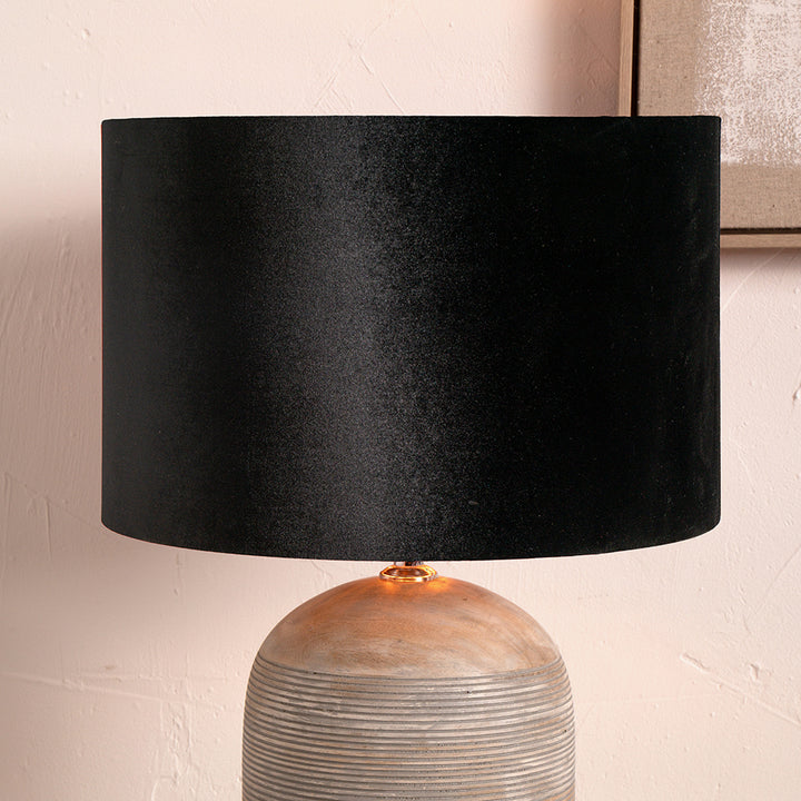 Bow 25cm Black Velvet Cylinder Shade