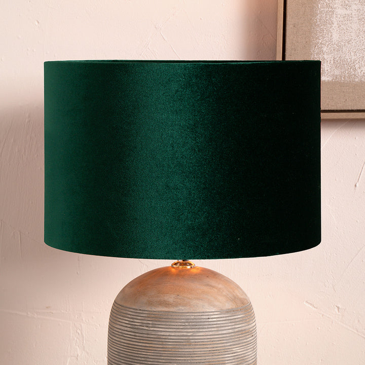 Bow 45cm Forest Green Velvet Cylinder Shade