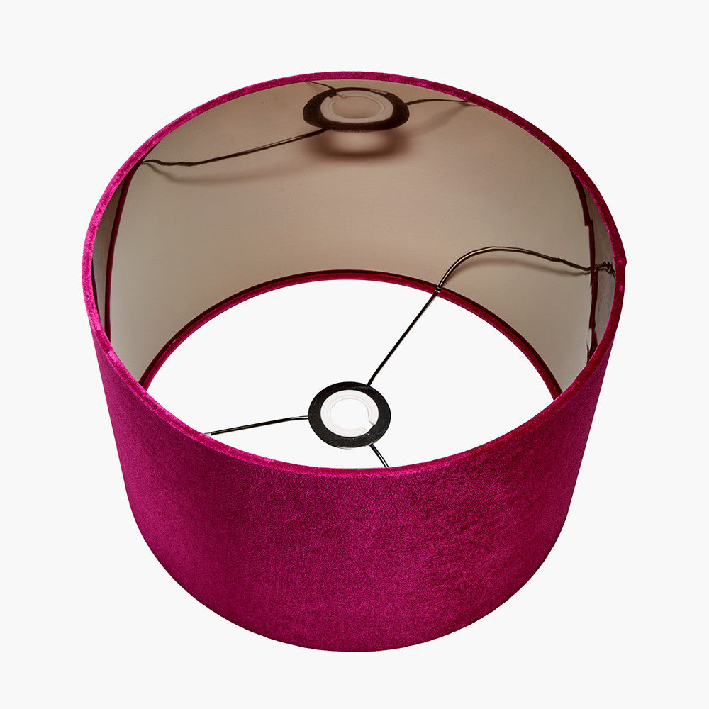 Bow 25cm Raspberry Velvet Cylinder Shade