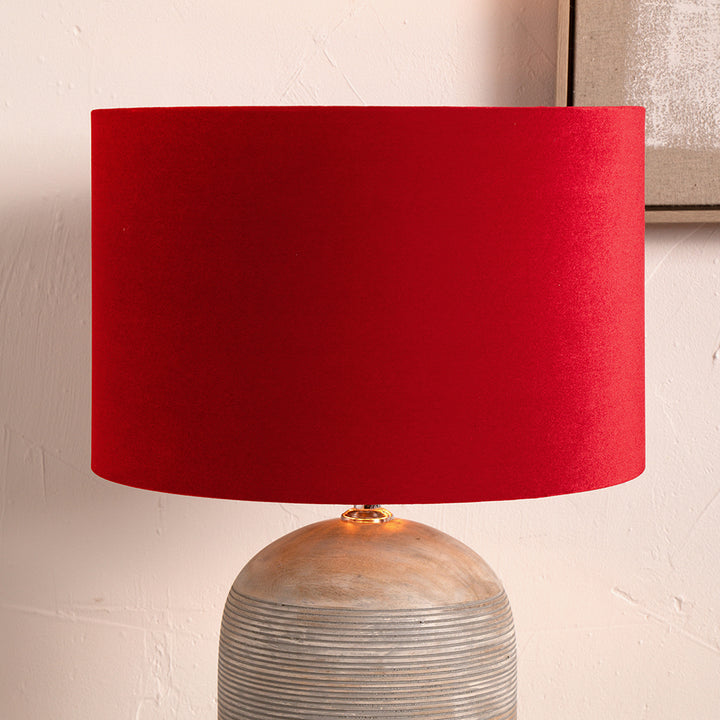 Bow 40cm Red Velvet Cylinder Shade