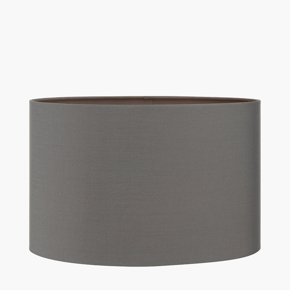 Mia 25cm Steel Grey Oval Poly Cotton Shade