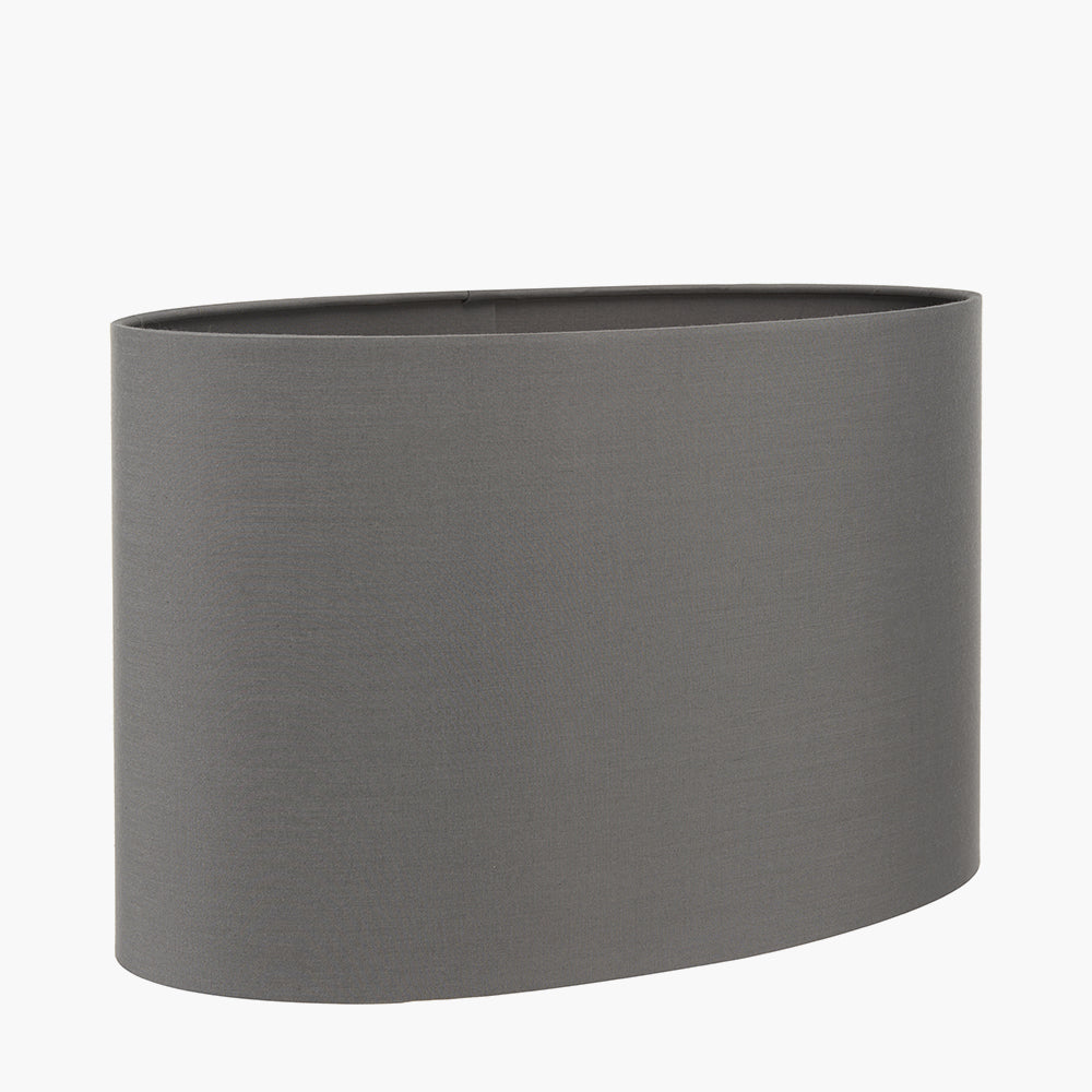 Mia 25cm Steel Grey Oval Poly Cotton Shade