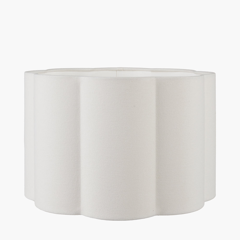 Bloom 30cm White Handloom Scalloped Cylinder Shade