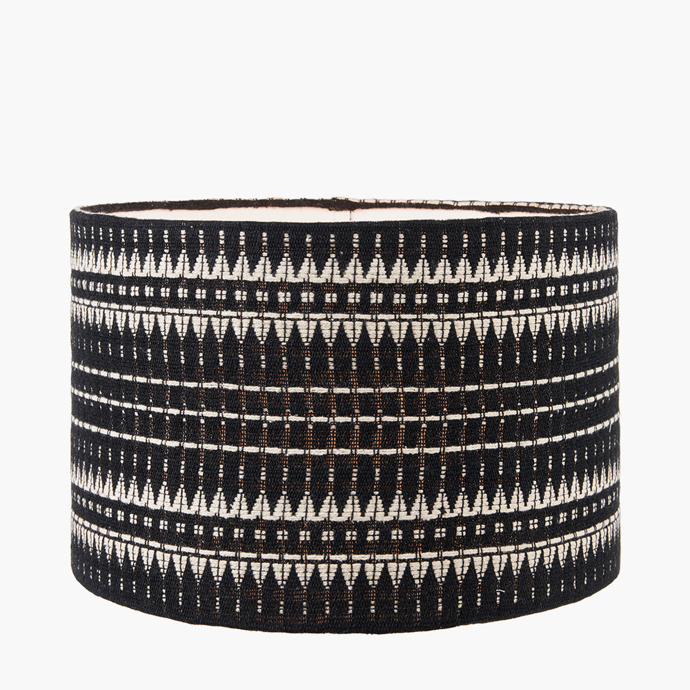 Ladakh 30cm Black and White Woven Cylinder Shade