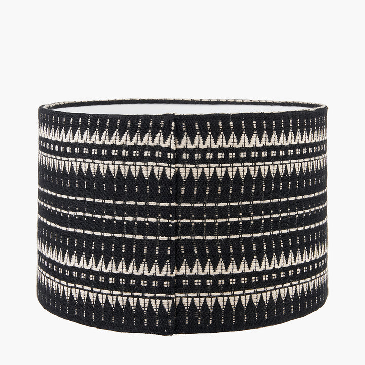 Ladakh 30cm Black and White Woven Cylinder Shade