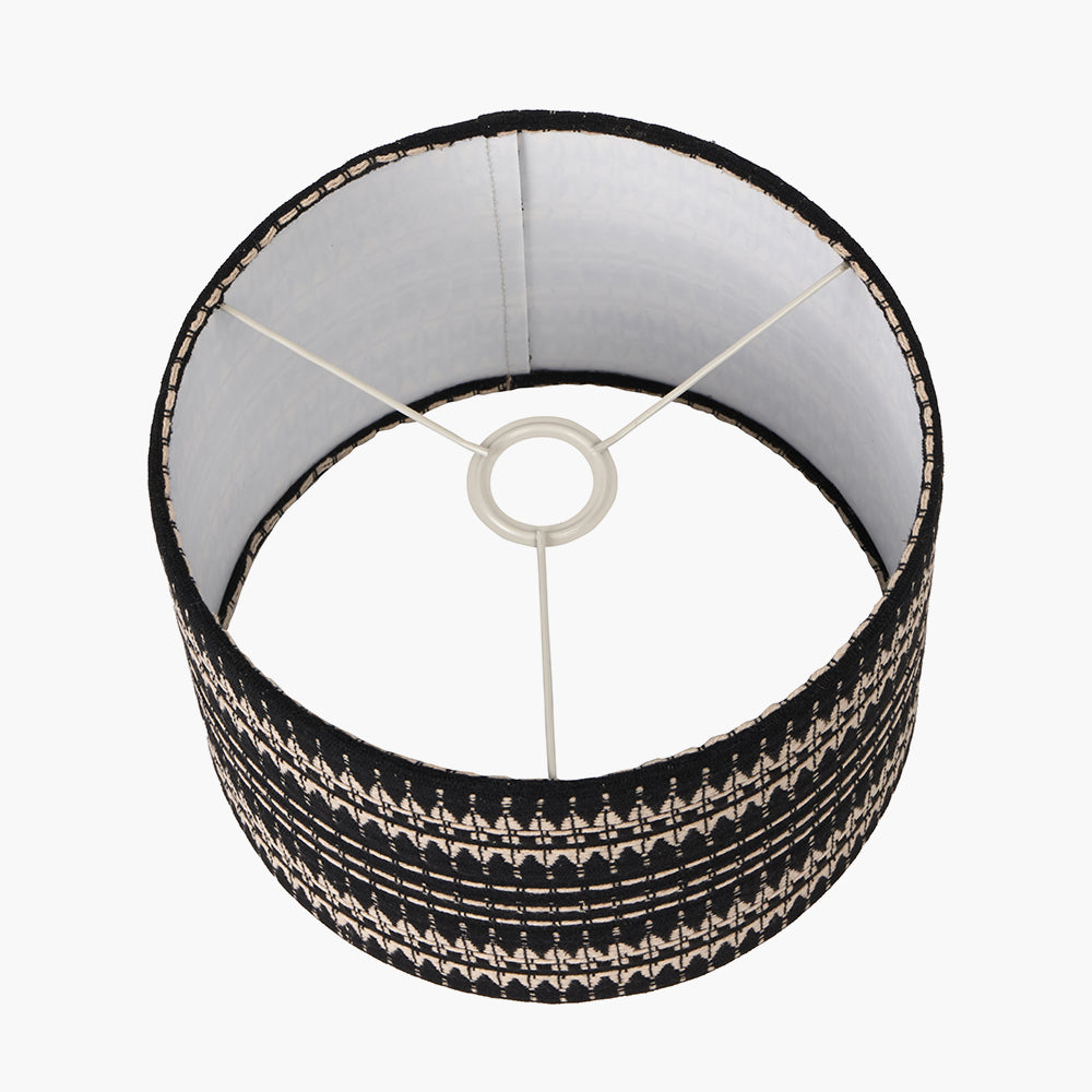 Ladakh 30cm Black and White Woven Cylinder Shade