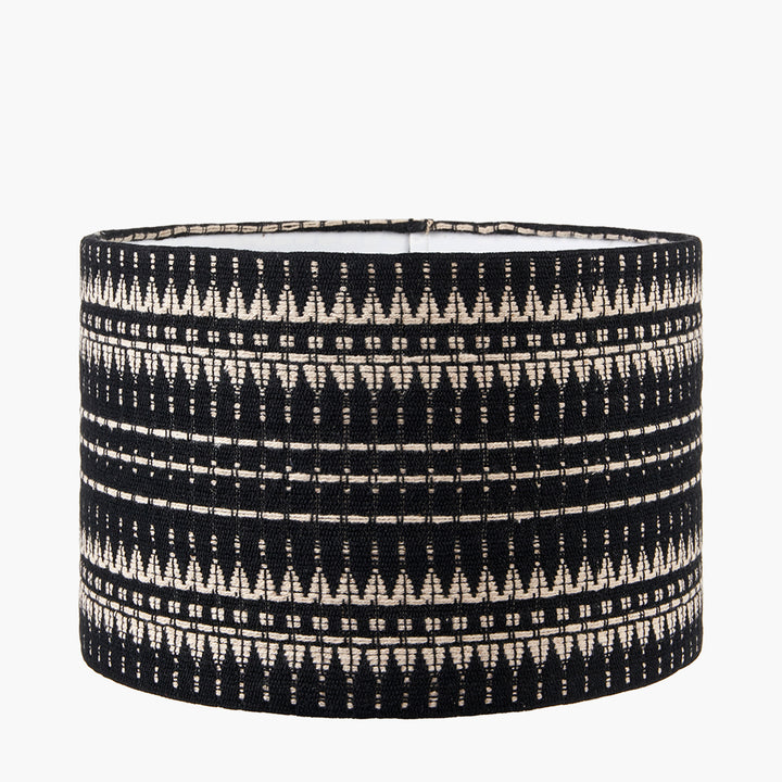 Ladakh 30cm Black and White Woven Cylinder Shade