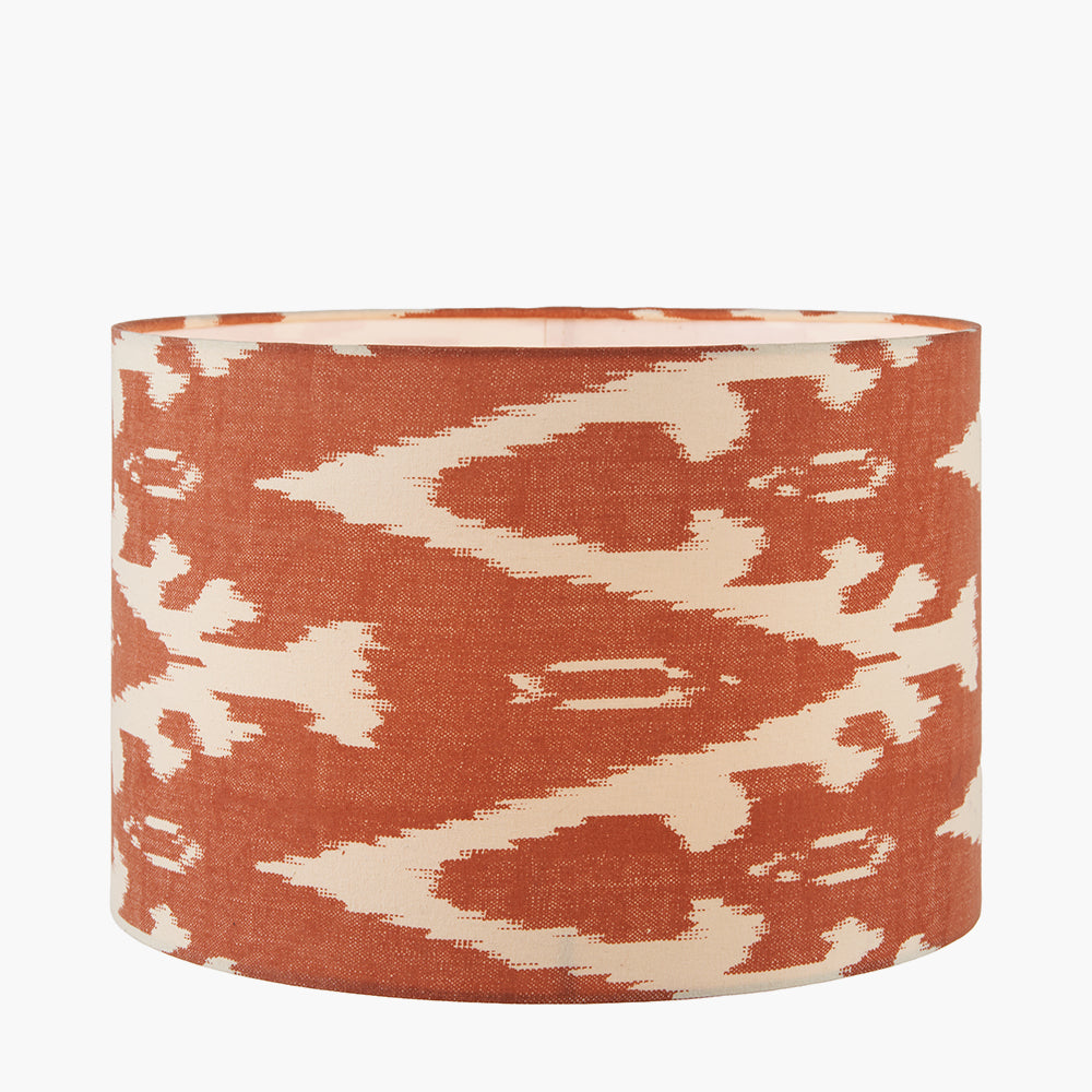 Lars 30cm Cinnamon Ikat Patterned Cylinder Shade