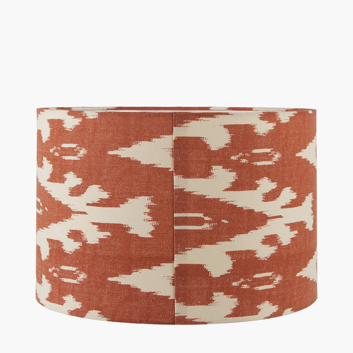 Lars 30cm Cinnamon Ikat Patterned Cylinder Shade