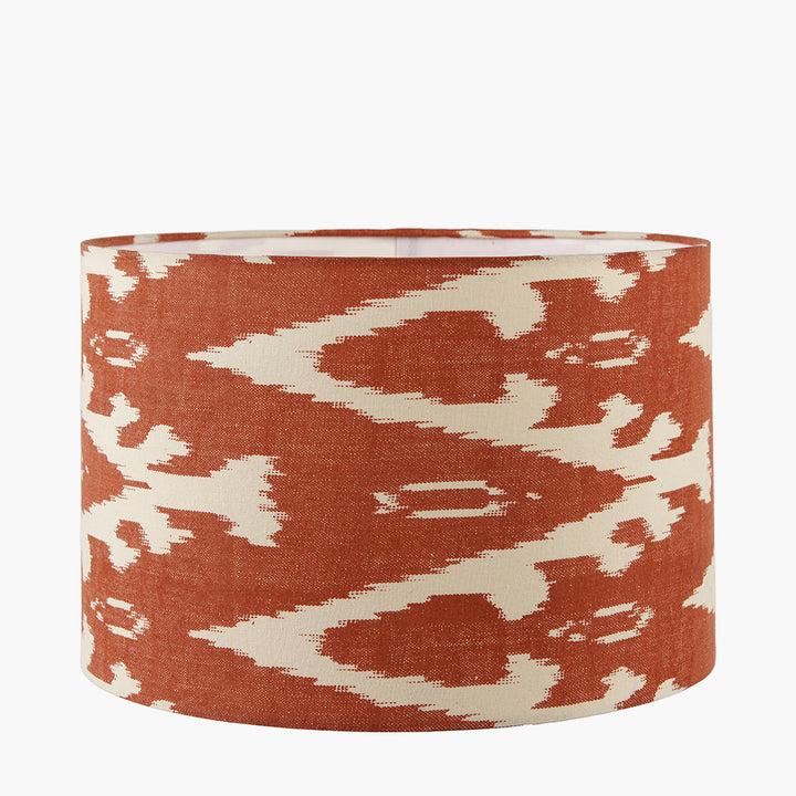 Lars 30cm Cinnamon Ikat Patterned Cylinder Shade