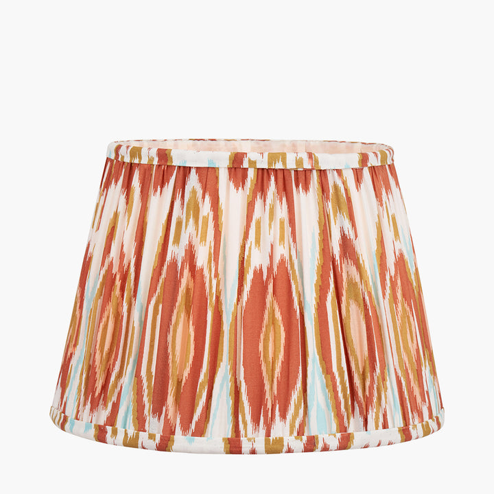 Izara 30cm Cinnamon Ikat Patterned Mushroom Pleat Tapered Shade