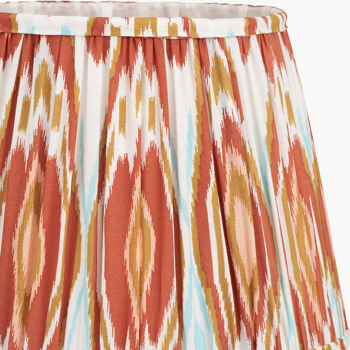 Izara 30cm Cinnamon Ikat Patterned Mushroom Pleat Tapered Shade