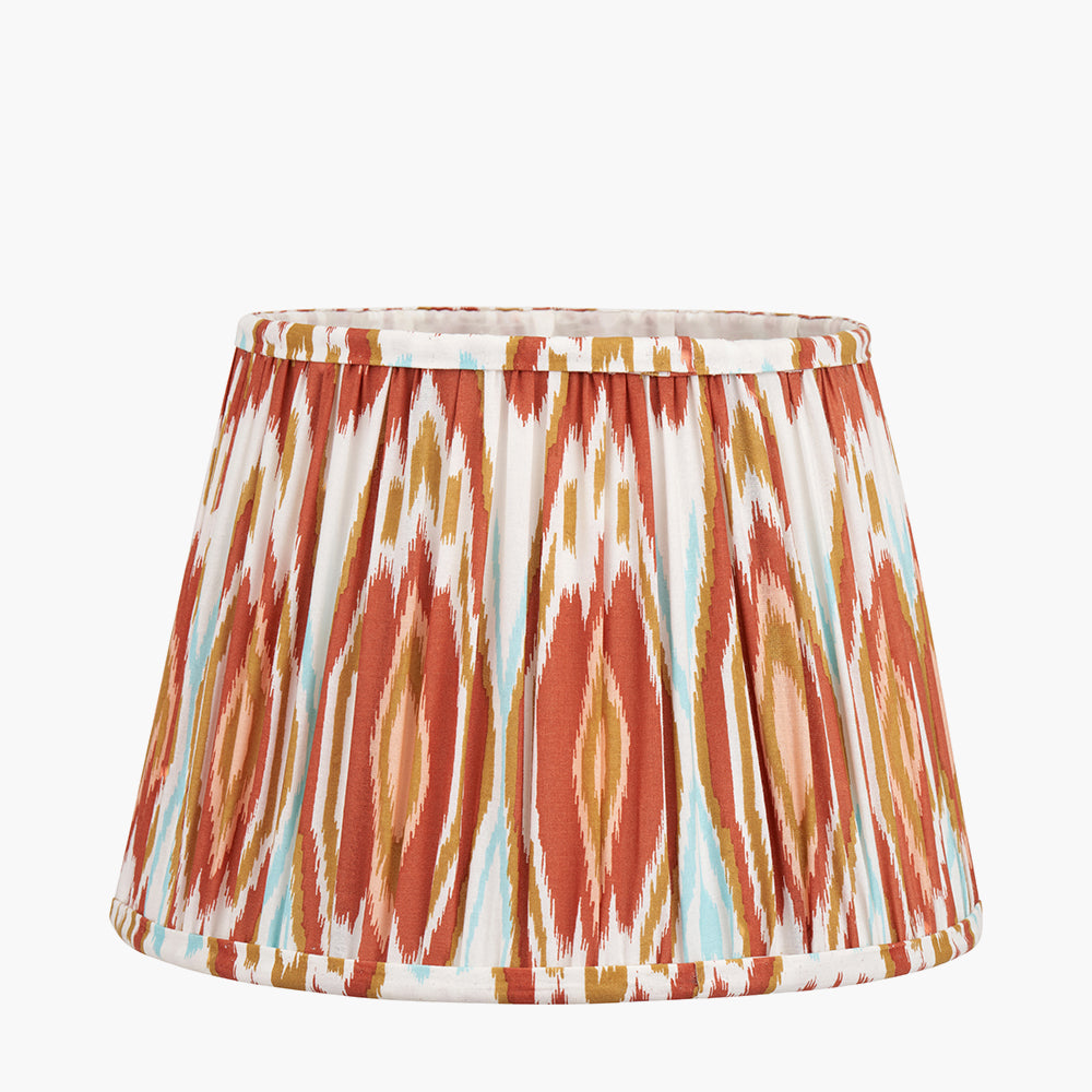 Izara 30cm Cinnamon Ikat Patterned Mushroom Pleat Tapered Shade