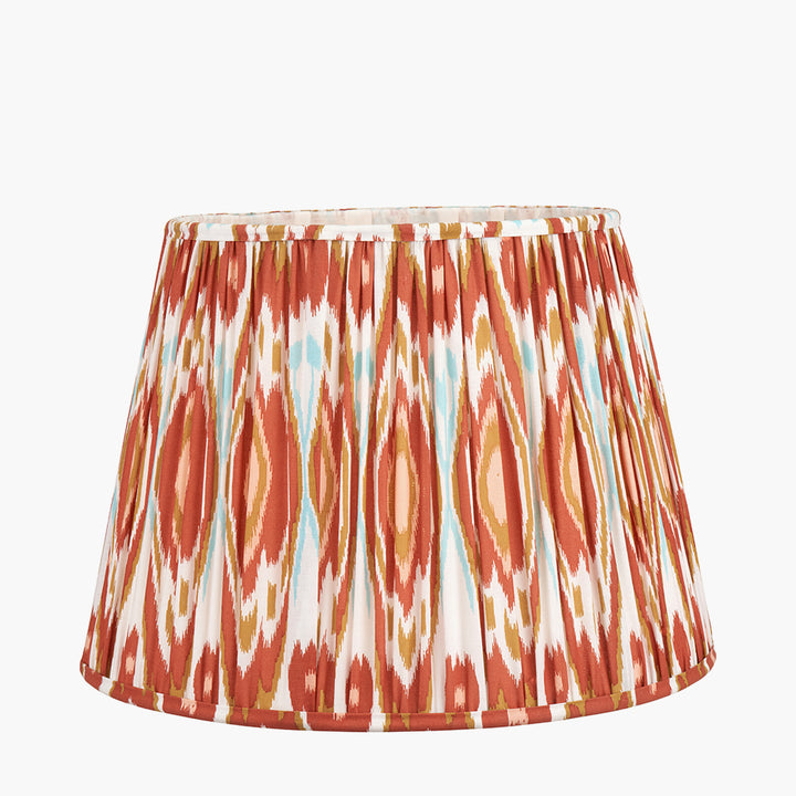 Izara 35cm Cinnamon Ikat Patterned Mushroom Pleat Tapered Shade