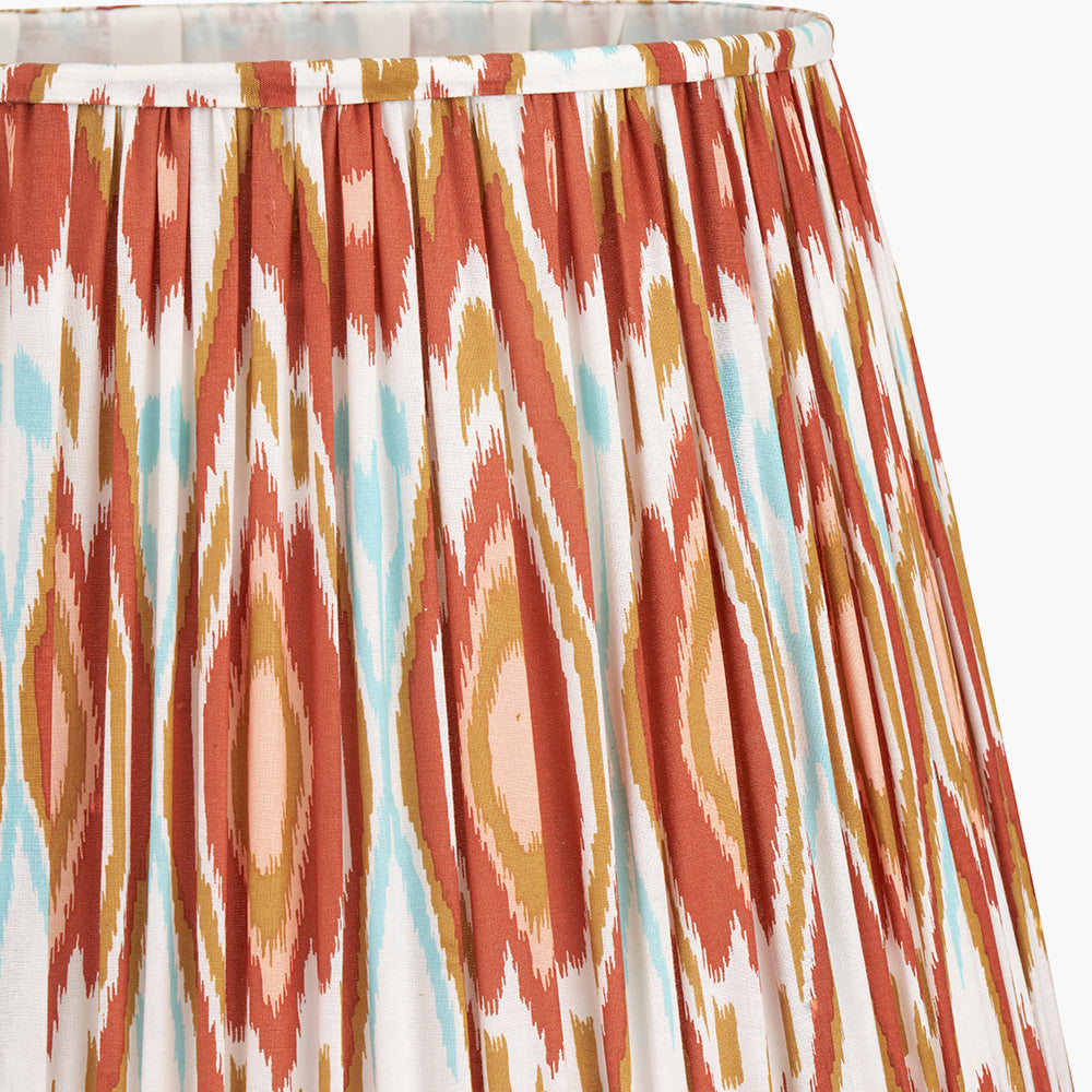 Izara 35cm Cinnamon Ikat Patterned Mushroom Pleat Tapered Shade