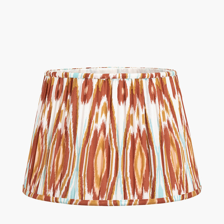 Izara 35cm Cinnamon Ikat Patterned Mushroom Pleat Tapered Shade