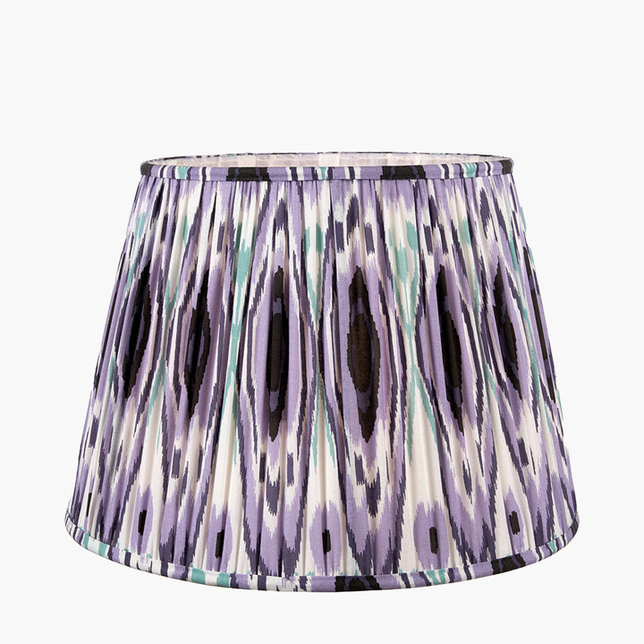 Izara 35cm Lilac Ikat Patterned Gathered Tapered Shade