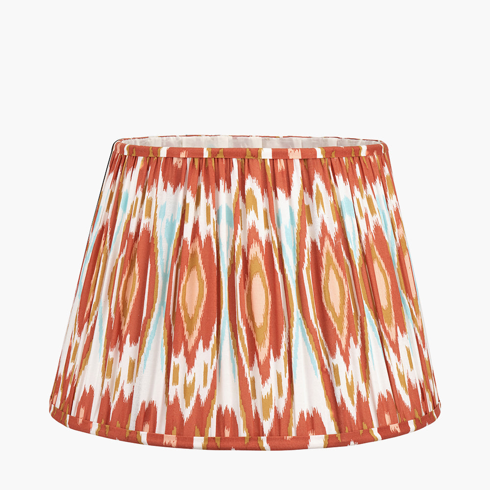 Izara 40cm Cinnamon Ikat Patterned Mushroom Pleat Tapered Shade