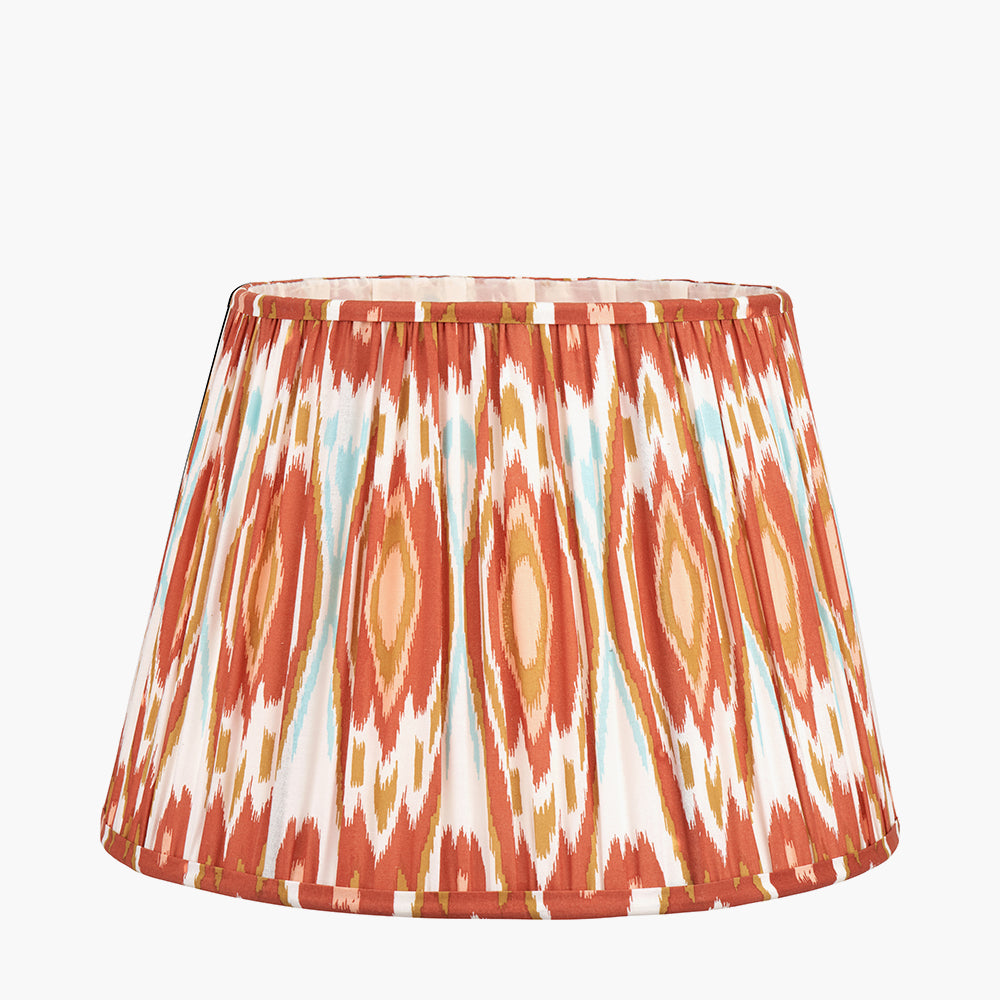 Izara 40cm Cinnamon Ikat Patterned Mushroom Pleat Tapered Shade