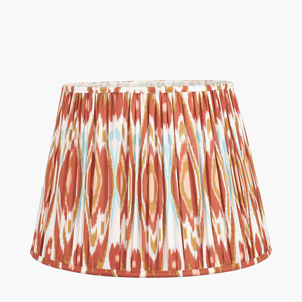 Izara 45cm Cinnamon Ikat Patterned Mushroom Pleat Tapered Shade