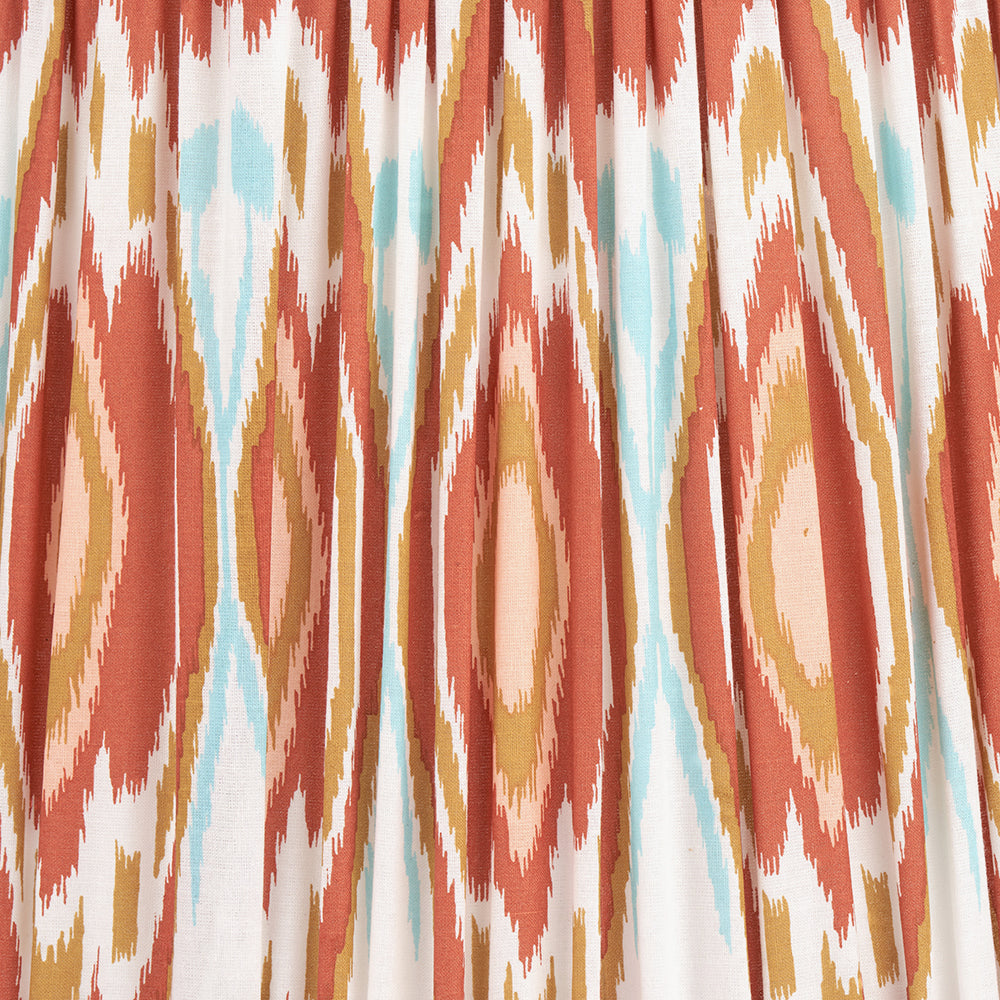 Izara 45cm Cinnamon Ikat Patterned Mushroom Pleat Tapered Shade