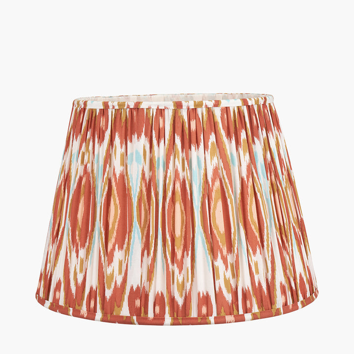 Izara 45cm Cinnamon Ikat Patterned Mushroom Pleat Tapered Shade