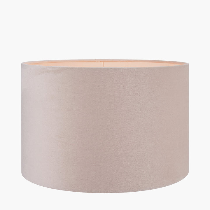 Rene 25cm Greige Velvet Cylinder Shade