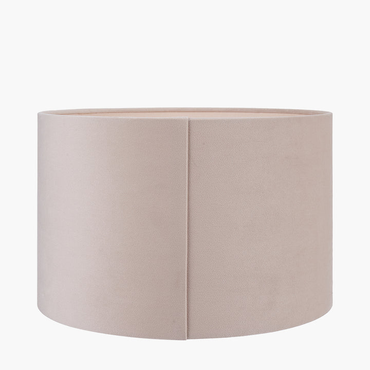 Rene 25cm Greige Velvet Cylinder Shade