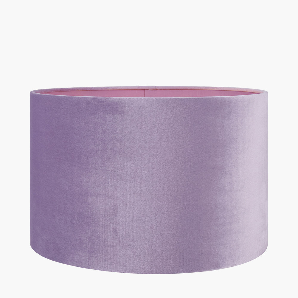 Rene 25cm Lilac Velvet Cylinder Shade