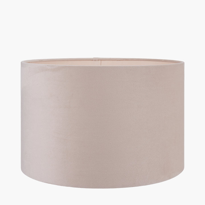 Rene 30cm Greige Velvet Cylinder Shade