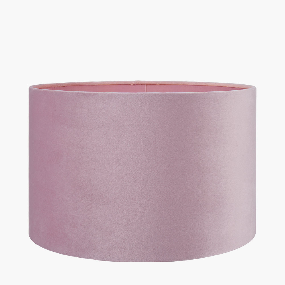 Rene 40cm Blush Velvet Cylinder Shade