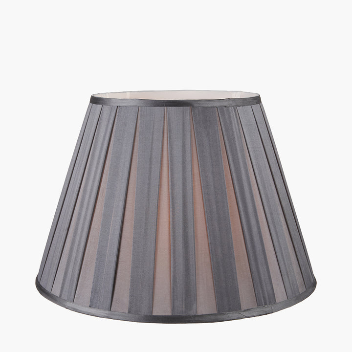 Maya 30cm Steel Grey Silk Box Pleat Shade