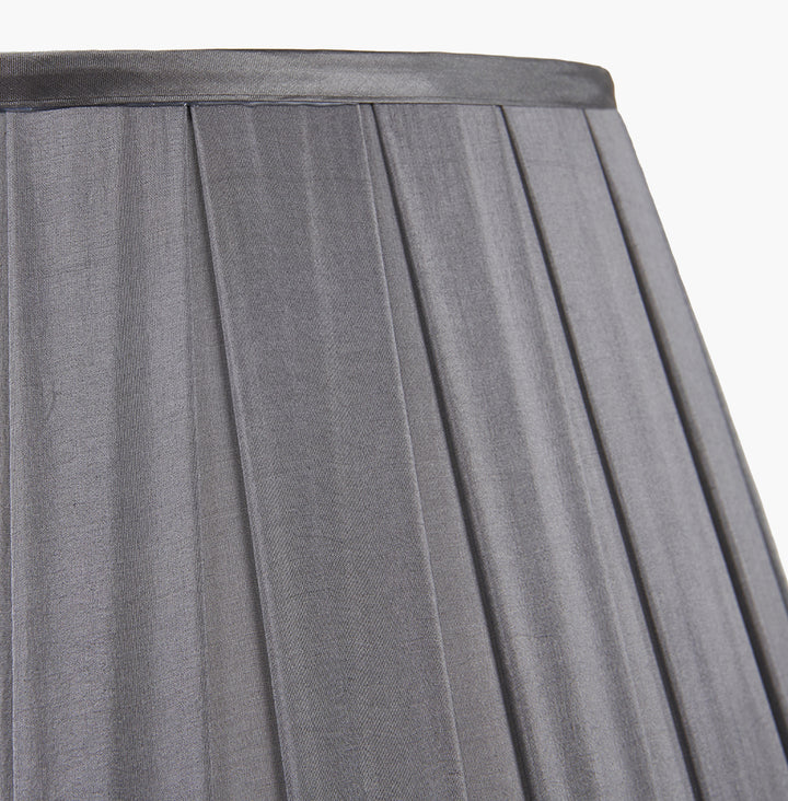 Maya 35cm Steel Grey Silk Box Pleat Shade