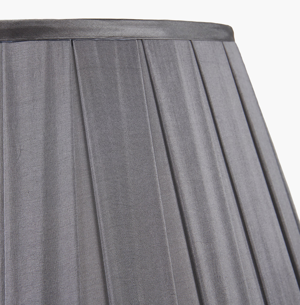 Maya 30cm Steel Grey Silk Box Pleat Shade