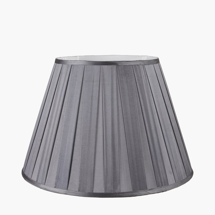 Maya 30cm Steel Grey Silk Box Pleat Shade