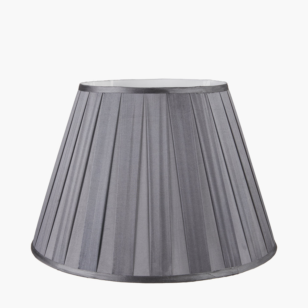 Maya 35cm Steel Grey Silk Box Pleat Shade