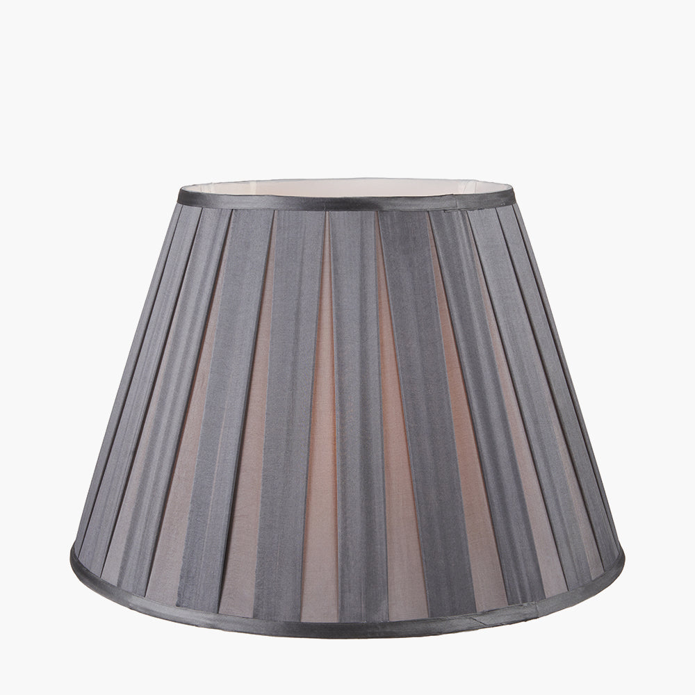 Maya 40cm Steel Grey Silk Box Pleat Shade