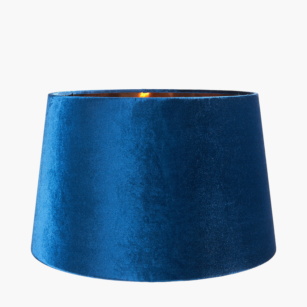 Aida 30cm Sapphire Velvet Tapered Cylinder Shade