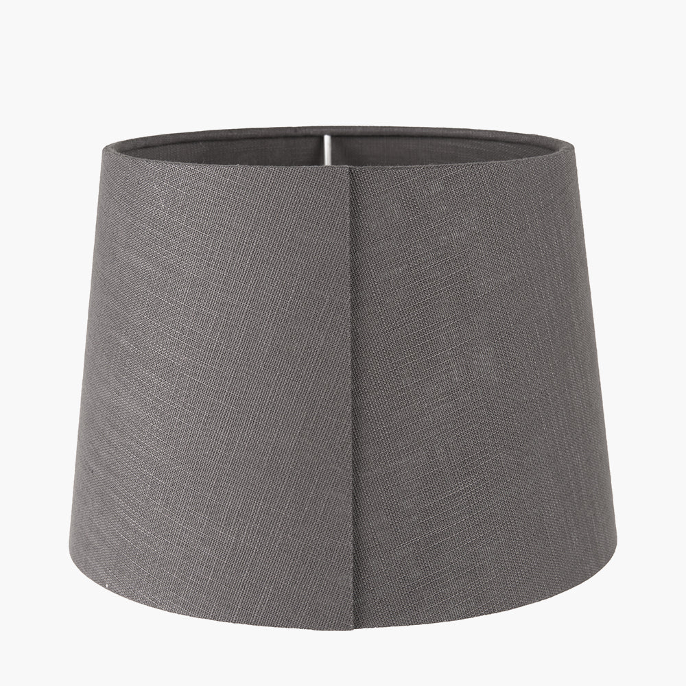 Lys 25cm Steel Grey Self Lined Linen Tapered Cylinder Shade