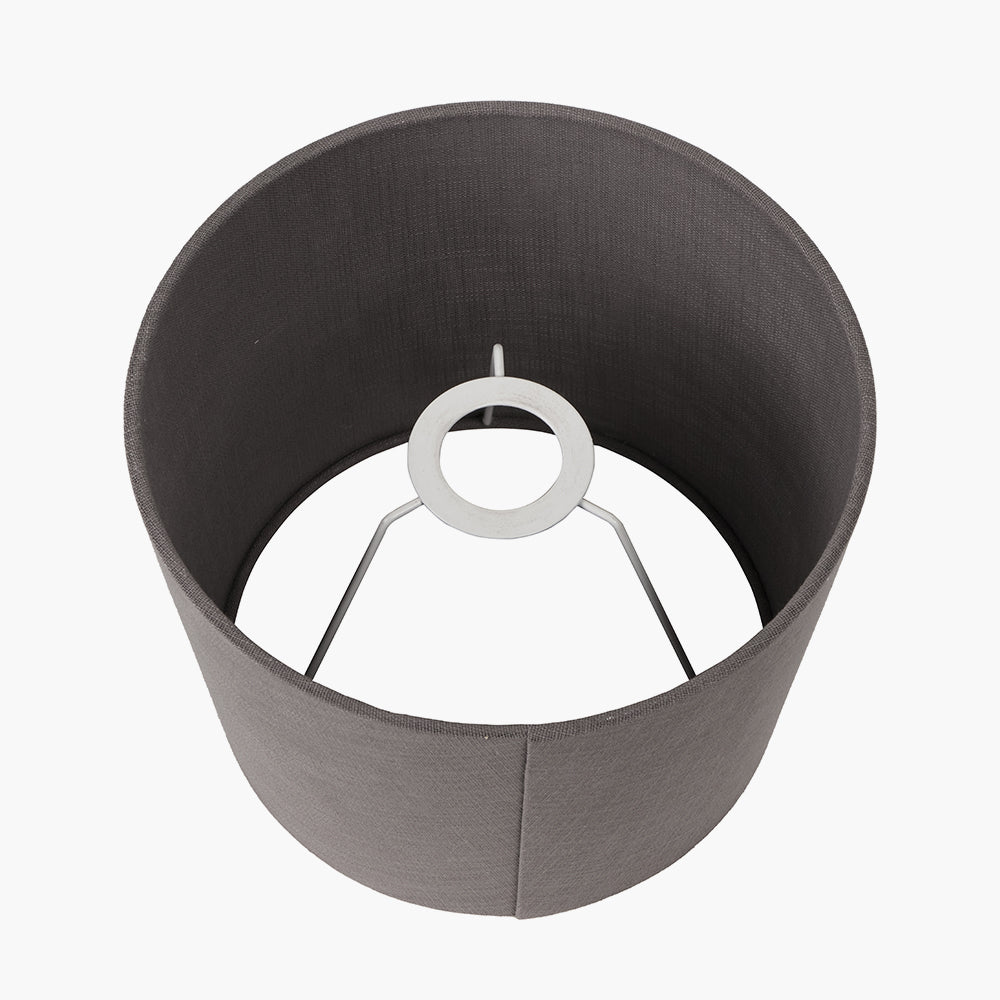 Lys 25cm Steel Grey Self Lined Linen Tapered Cylinder Shade