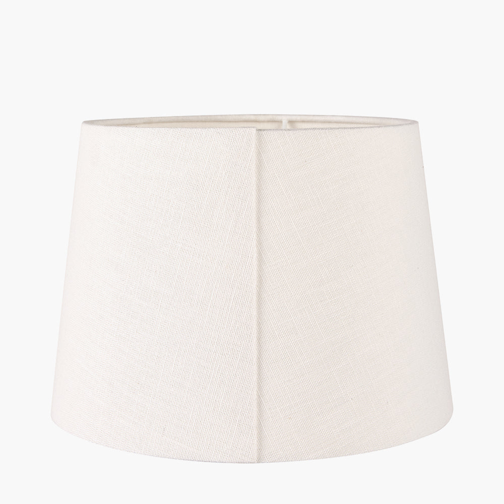 Lys 25cm White Self Lined Linen Tapered Cylinder Shade