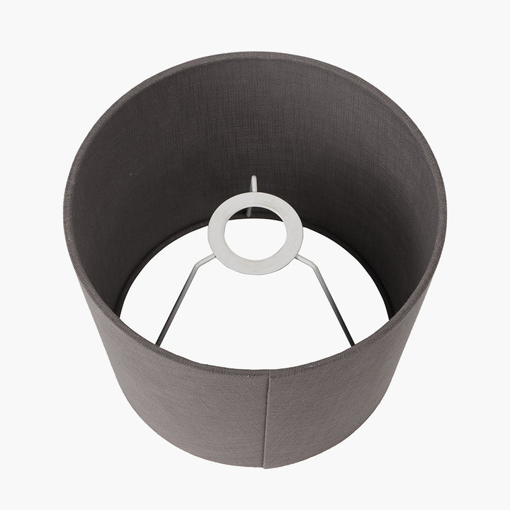 Lys 30cm Steel Grey Self Lined Linen Tapered Cylinder Shade