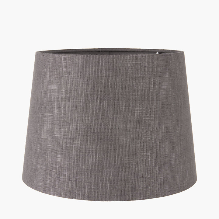 Lys 30cm Steel Grey Self Lined Linen Tapered Cylinder Shade