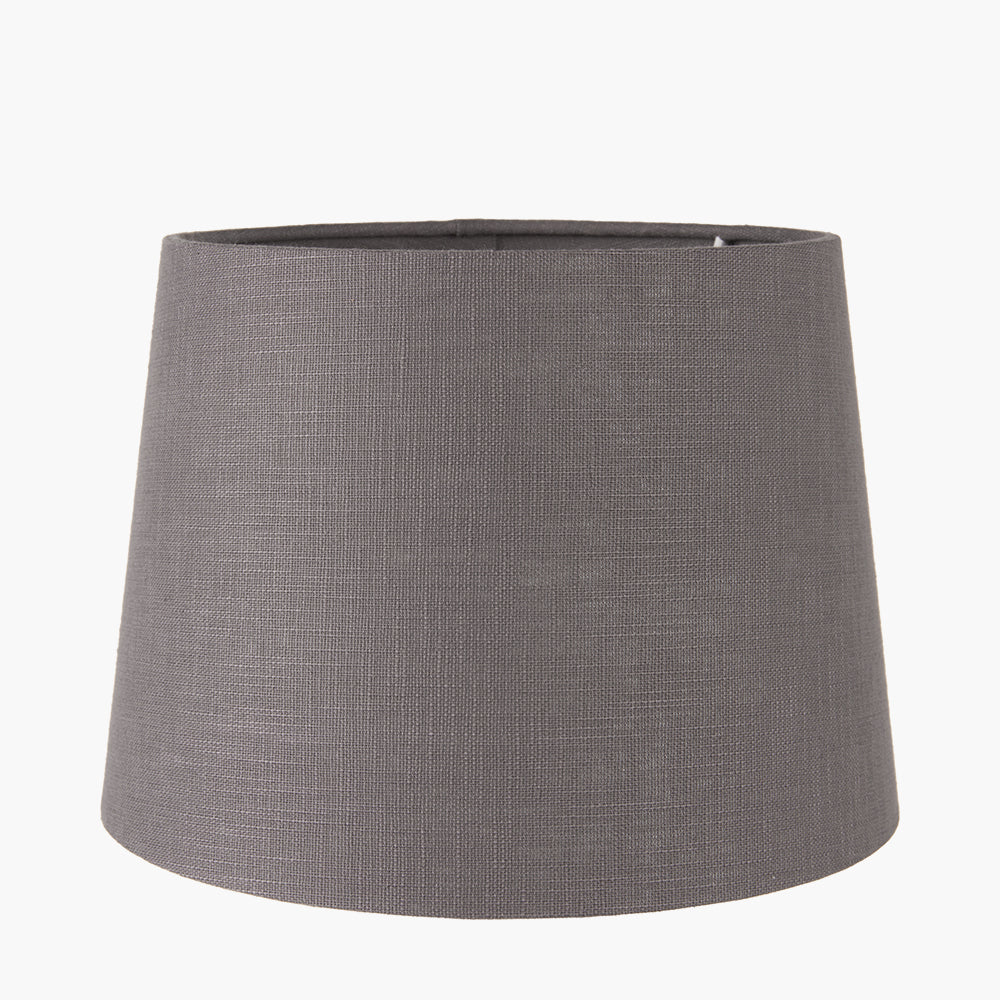 Lys 35cm Steel Grey Self Lined Linen Tapered Cylinder Shade