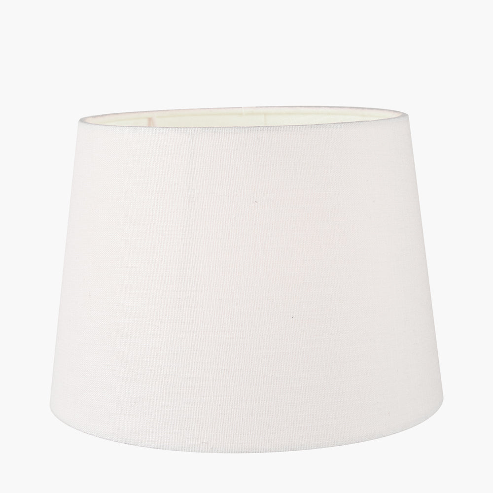 Lys 35cm White Self Lined Linen Tapered Cylinder Shade